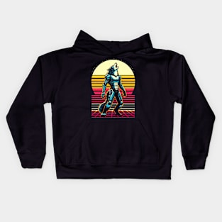 Retro Cyborg Werewolf Full Moon Howl Sci-Fi Horror Fan Kids Hoodie